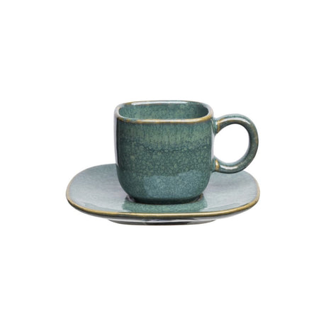 espresso mug /saucer industrial emerald