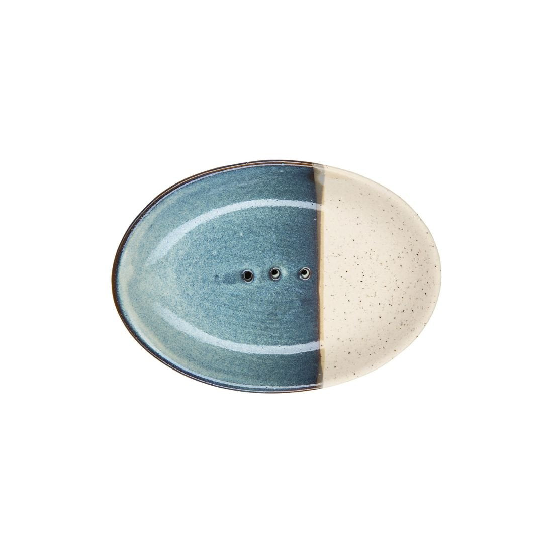 soap dish rustic blue /cream