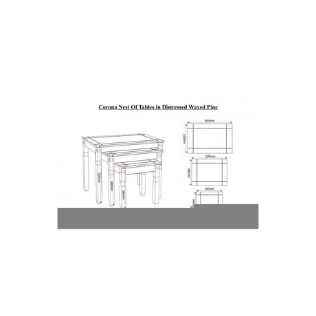 CORONA NEST TABLES WAXED PINE