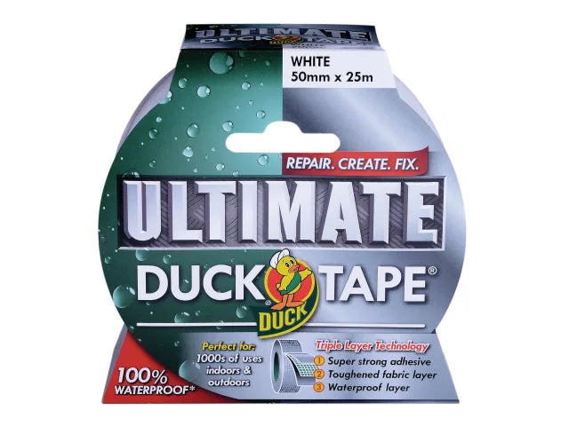 SHURTAPE ULTIMATE DUCK TAPE WHITE 50MM X 25M