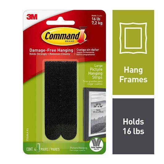 COMMAND PICTURE HANGING STRIPS LARGE BLACK