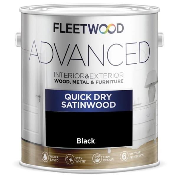 FLEETWOOD ADVANCED SATINWOOD BLACK 750ML