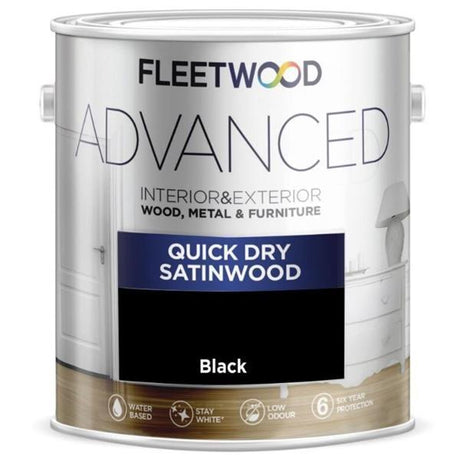 FLEETWOOD ADVANCED SATINWOOD BLACK 750ML
