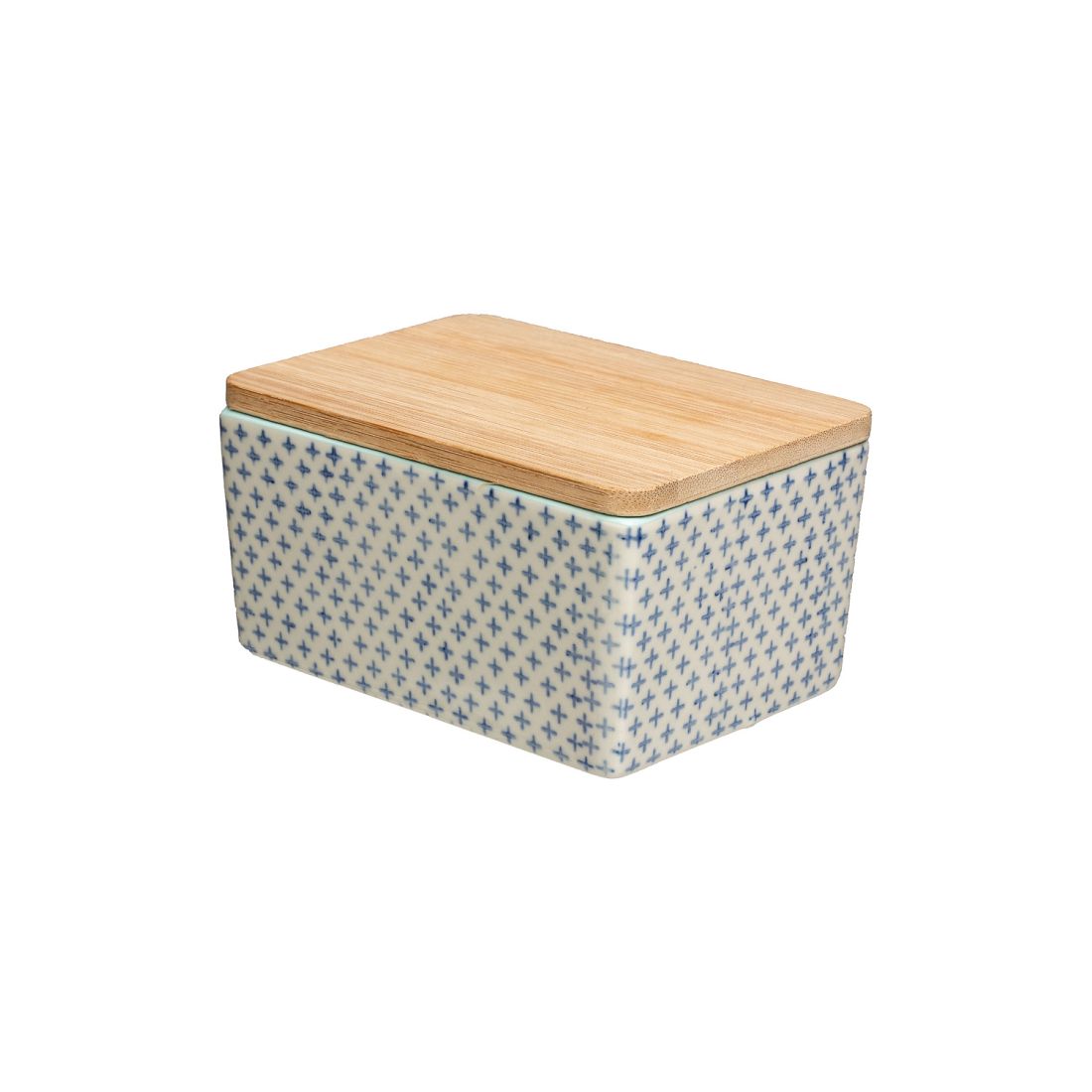 butter dish blue stars