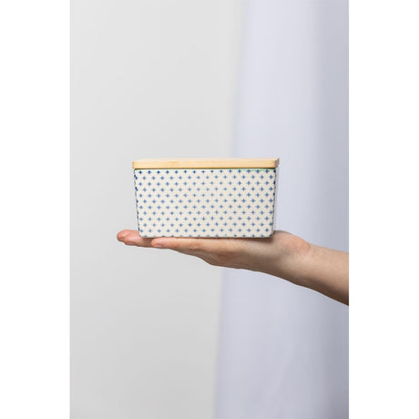 butter dish blue stars