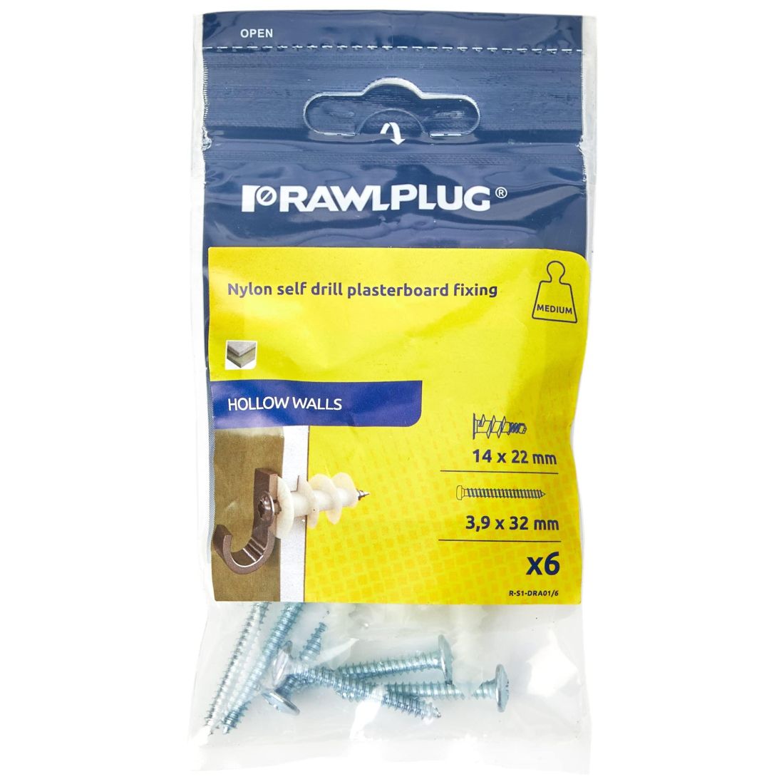 NYLON PLASTERBOARD FIXING 3.9 X 32MM