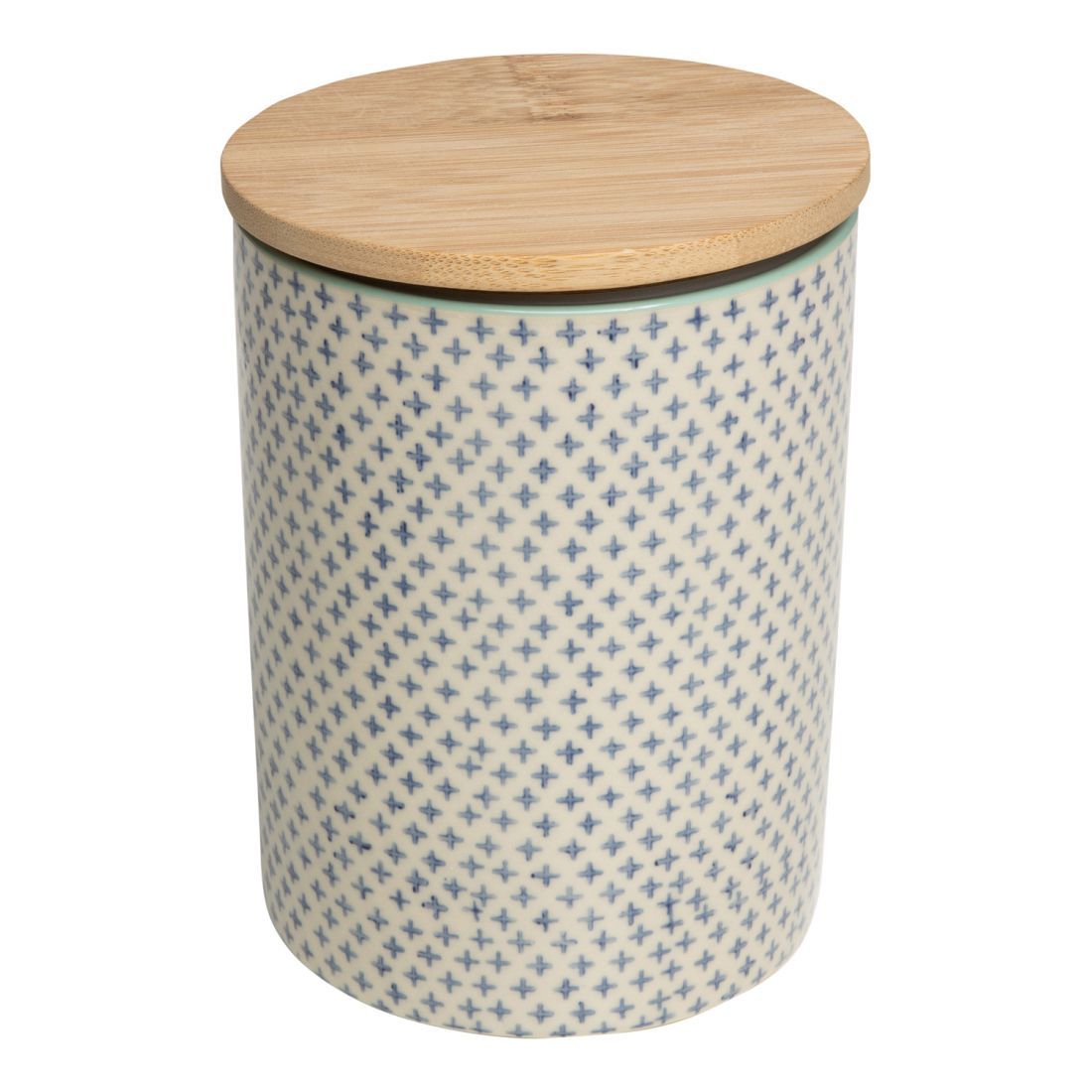 storage jar ceramic blue stars