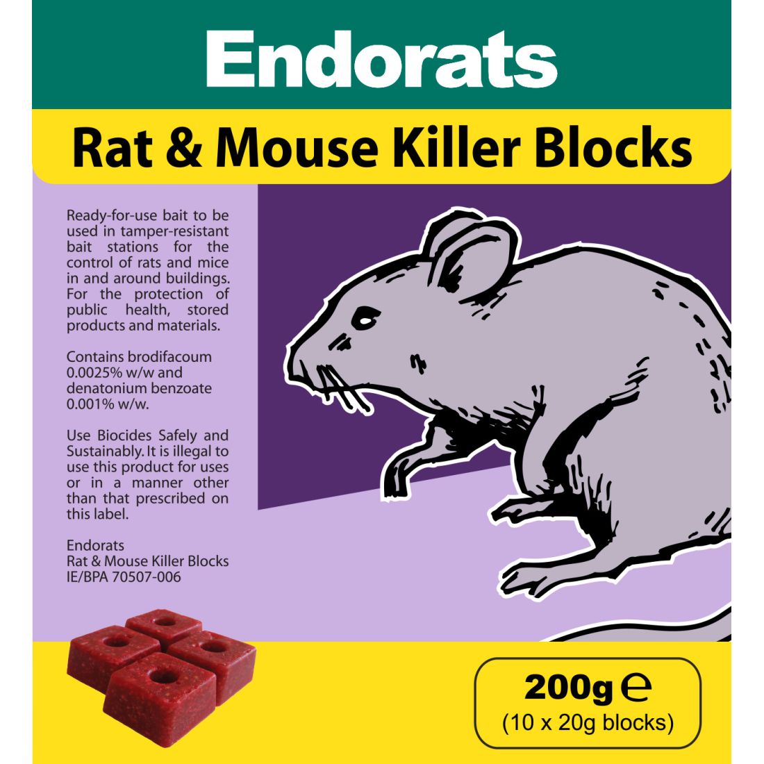 RAT & MOUSE BLOCK BAIT 200G