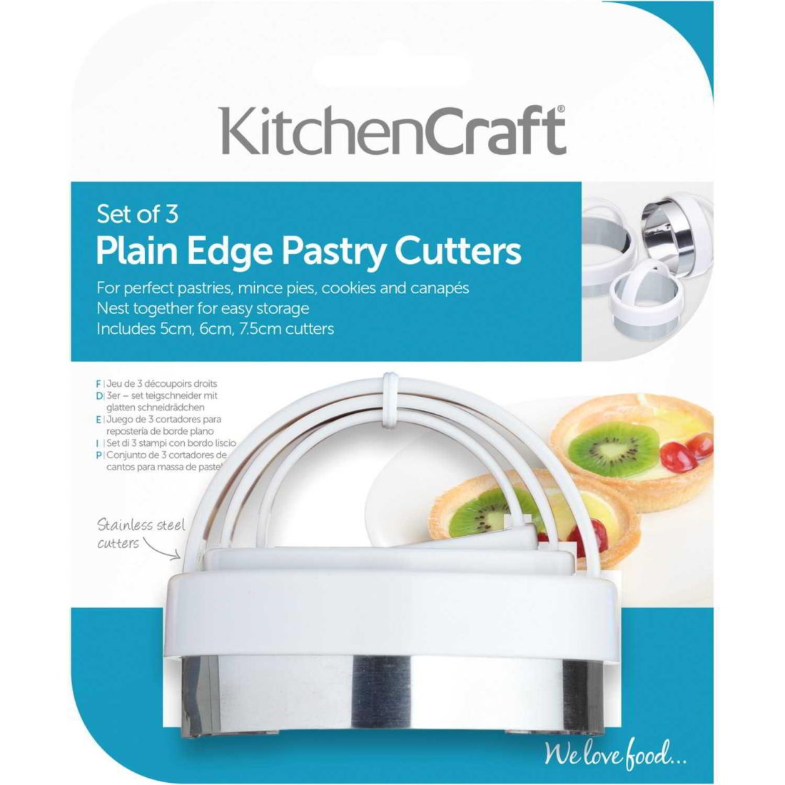 SET OF 3 PLAIN EDGE PASTRY CUTTERS