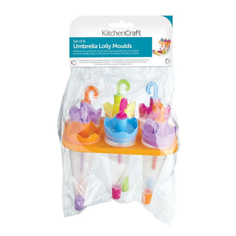 SET OF 6 UMBRELLA LOLLY MAKER WITH STAND