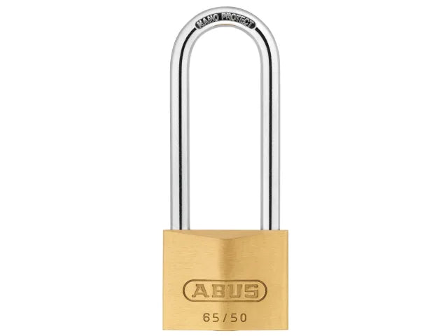 ABUS LONG SHACKLE PADLOCK BRASS 65/50