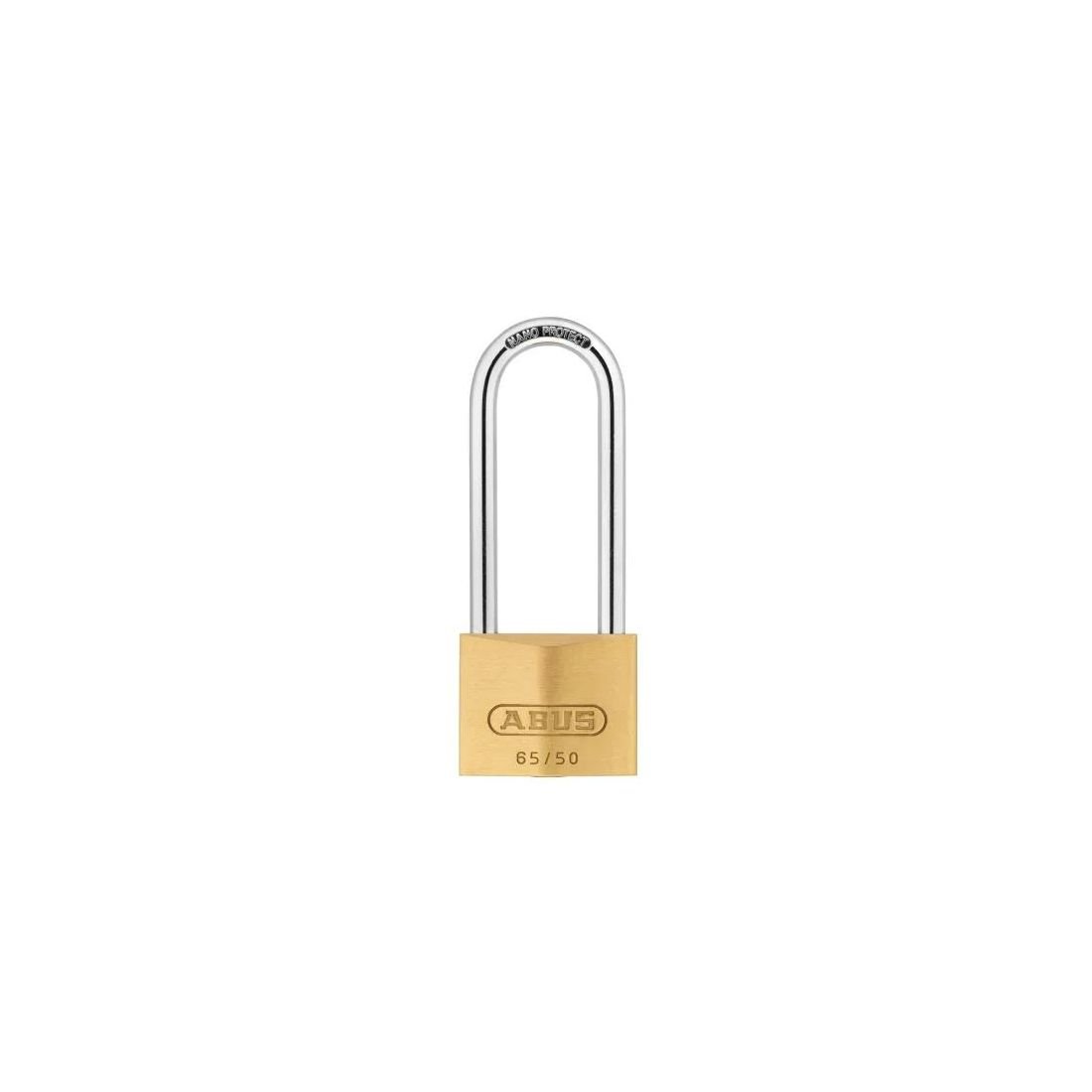 ABUS LONG SHACKLE PADLOCK BRASS 65/50