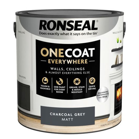 RONSEAL ONE COAT EVERYWHERE PAINT CHARCOAL GREY MATT 2.5L