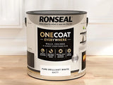 RONSEAL ONE COAT EVERYWHERE PAINT PURE BRILLIANT WHITE MATT 2.5L