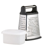MASTERCLASS STAINLESS STEEL FOUR SIDED BOX GRATER WITH CONTAINER