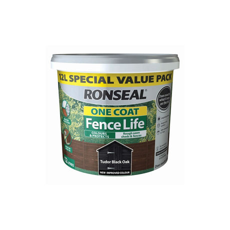 RONSEAL ONE COAT FENCE LIFE TUDOR BLACK OAK 9L+33%