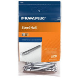 RAWLPLUG STEEL NAILS 3.0 X 60MM PACK OF 20