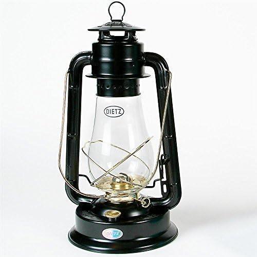 DIETZ HURRICANE LAMP 269MM X 151MM BLACK WITH GOLD TRIM