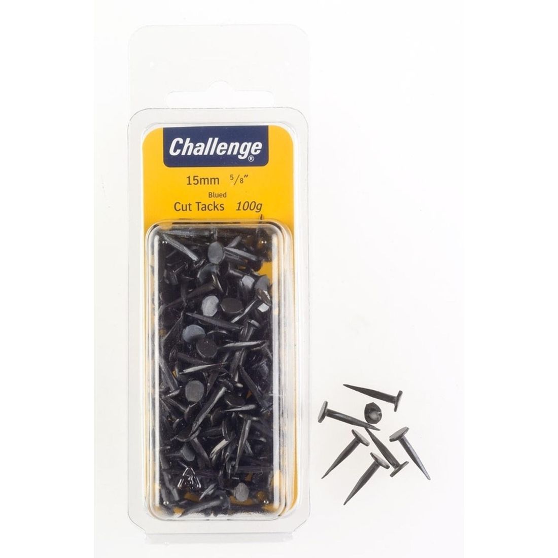 CHALLENGE BLUED CUT TACKS 15MM 100G