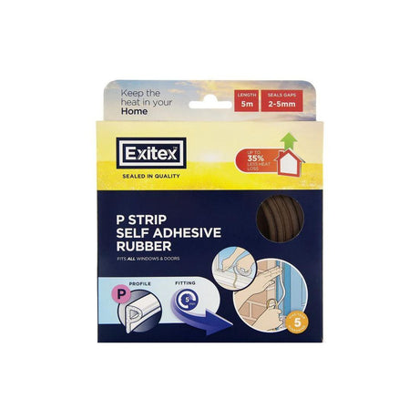 EXITEX P ADHESIVE STRIP BROWN 5M