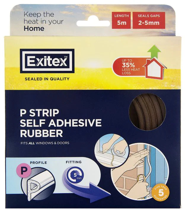 EXITEX P ADHESIVE STRIP BROWN 5M