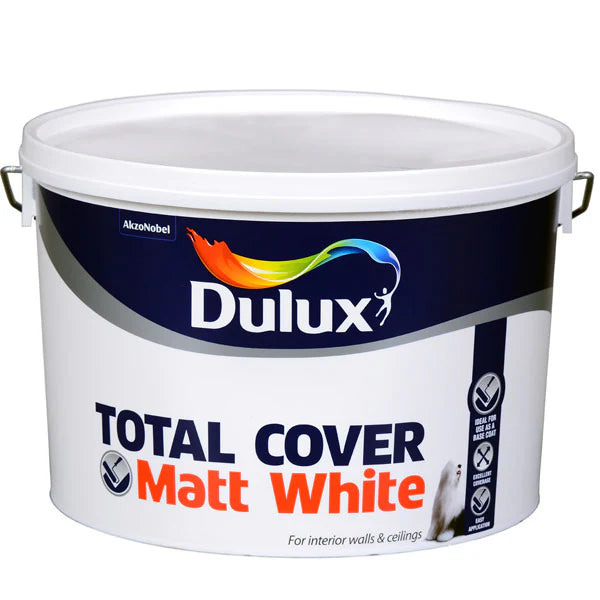 DULUX TOTAL COVER MATT WHITE 10L