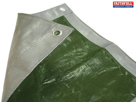 FAITHFULL TARPAULIN GREEN/SILVER 12FT X 9FT