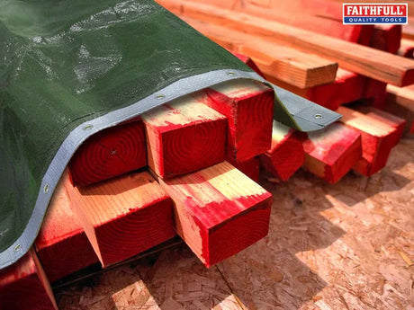 FAITHFULL TARPAULIN GREEN/SILVER 12FT X 9FT