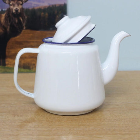 FALCON ENAMEL TEAPOT WHITE BLUE