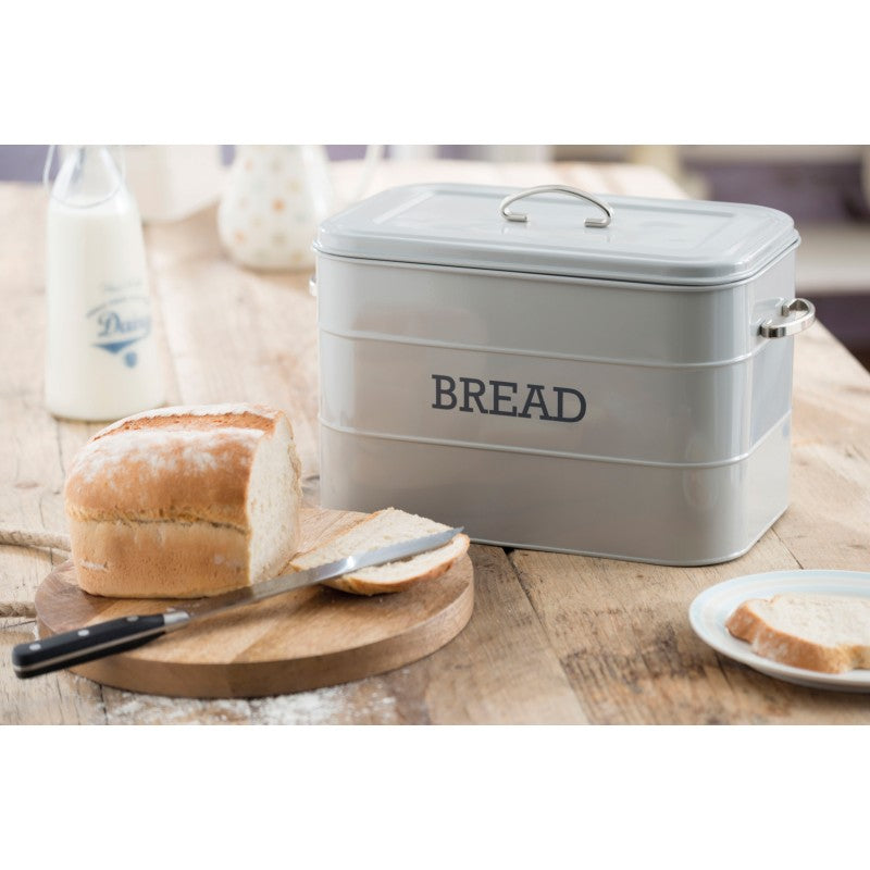 LIVING NOSTALGIA FRENCH GREY BREAD BIN