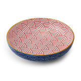 MIKASA BLUE ARCHED PATTERN STONEWARE BOWL 21CM