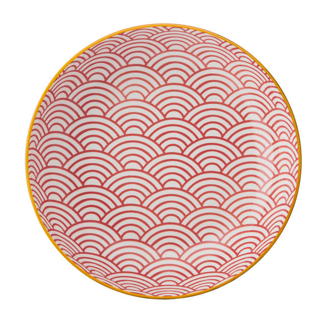 MIKASA BLUE ARCHED PATTERN STONEWARE BOWL 21CM