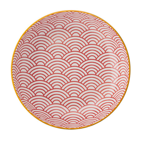 MIKASA BLUE ARCHED PATTERN STONEWARE BOWL 21CM