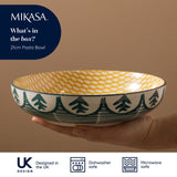 MIKASA GREEN LEAFY PATTERN STONEWARE BOWL 21CM