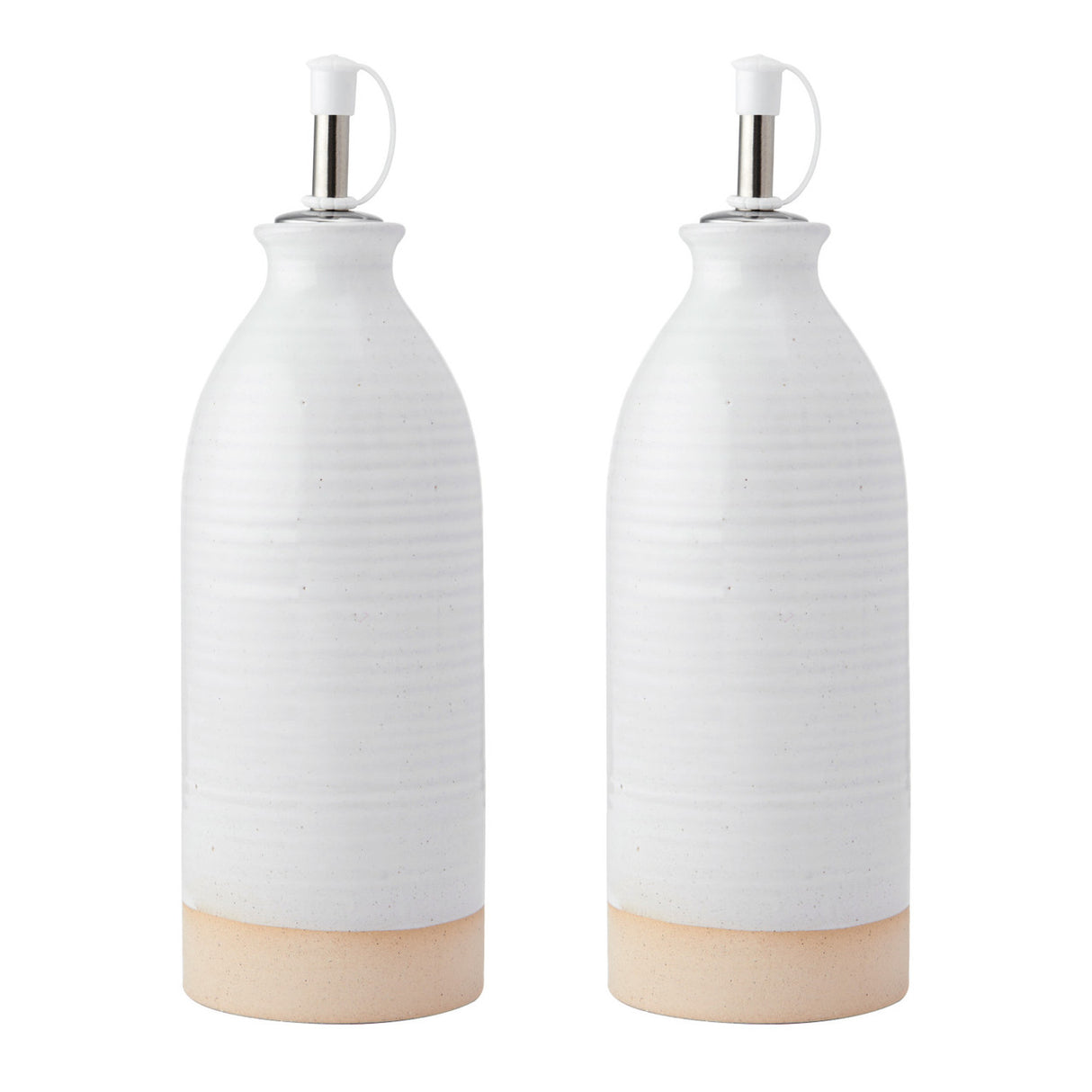 OIL & VINEGAR BOTTLES SET OF 2 CREAM 450ML