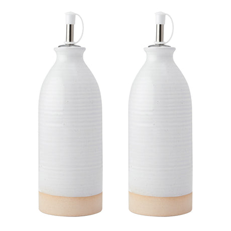 OIL & VINEGAR BOTTLES SET OF 2 CREAM 450ML