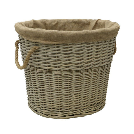 ANTIQUE WASHED LINED BASKET