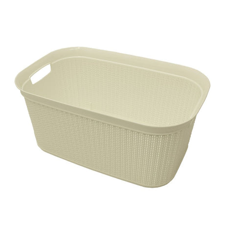 LOOP RECTANGULAR LAUNDRY BASKET WHITE