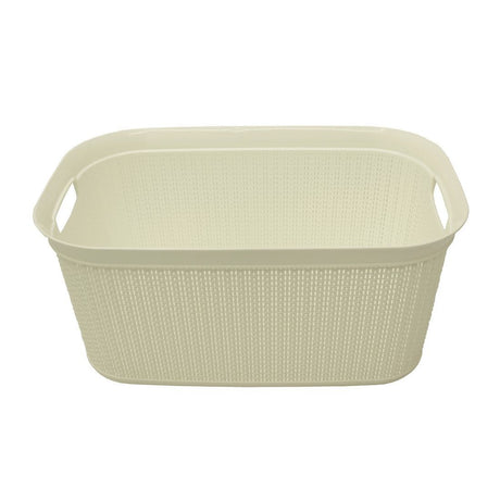 LOOP RECTANGULAR LAUNDRY BASKET WHITE
