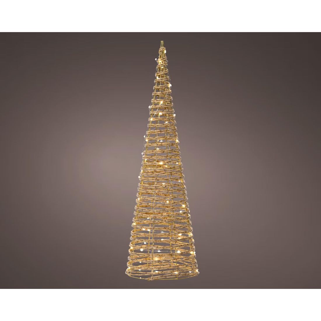 MICRO LED WICKER CONE 60CM