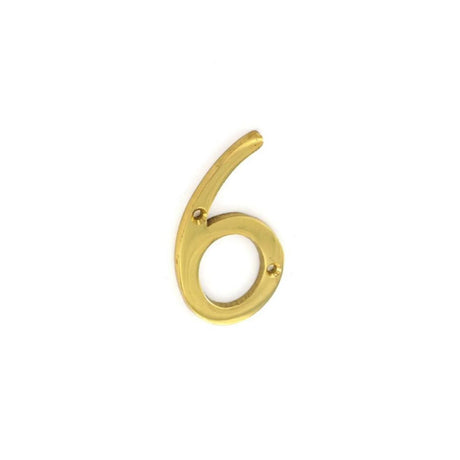 BRASS NUMERAL NO.6 75MM