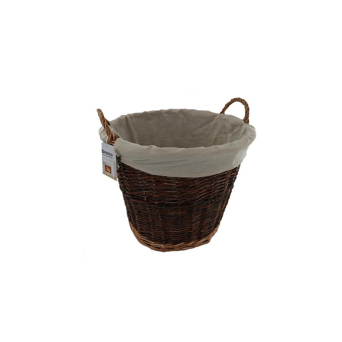 ROUND WILLOW BASKET WITH CANVAS LINER