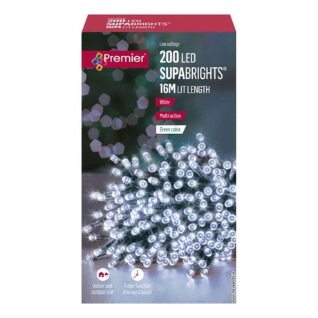 200 LED SUPA BRIGHTS WHITE 16M LIT LENGTH