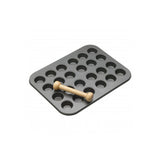 NON-STICK 24 HOLE MINI TARTLET TIN & WOODEN TOOL