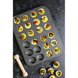 NON-STICK 24 HOLE MINI TARTLET TIN & WOODEN TOOL