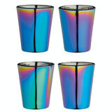 SET OF FOUR METALLIC FINISH SHOT GLASSES