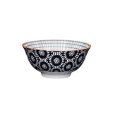 BLACK SWIRL CENTERED CERAMIC BOWL 16CM
