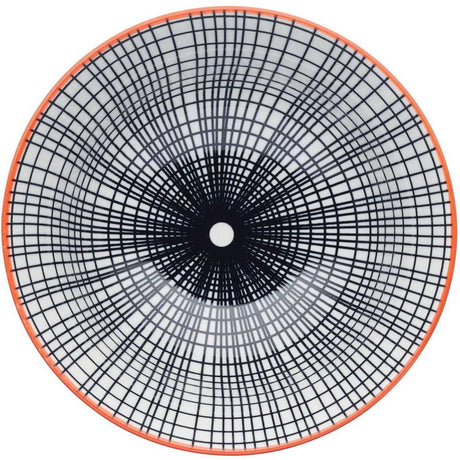 BLACK SWIRL CENTERED CERAMIC BOWL 16CM