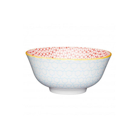 GEOMETRIC BLUE CERAMIC BOWL 16CM