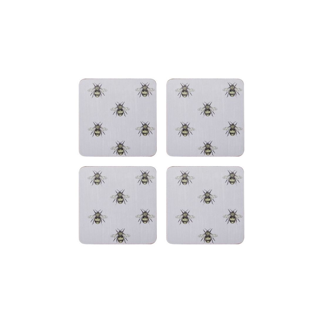 PREMIUM COASTERS SET OF FOUR BEE PRINT